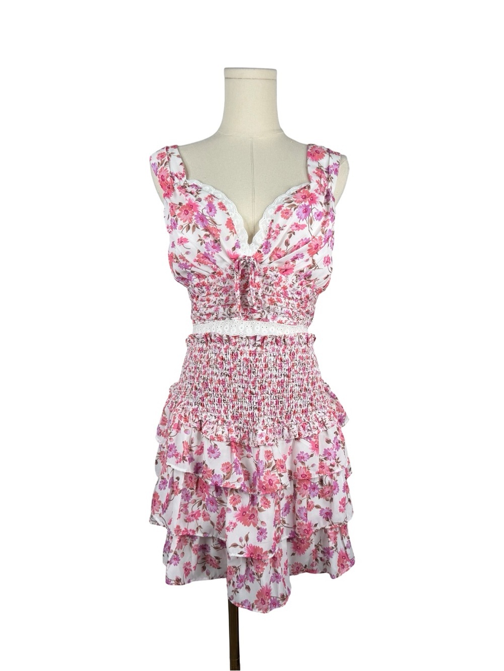 Altar’d State Floral Pink Smock 2-Piece Summer Set Sz. XL NWT